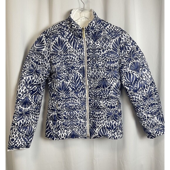 Lilly Pulitzer Marilee Reversible Puffer Jacket Sz 8 New - Picture 2 of 10